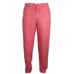 NEW 100%AUTH CERRUTI 1881 ITALY STONEWASHED COTTON LINEN BLEND PANTS IT50 W34